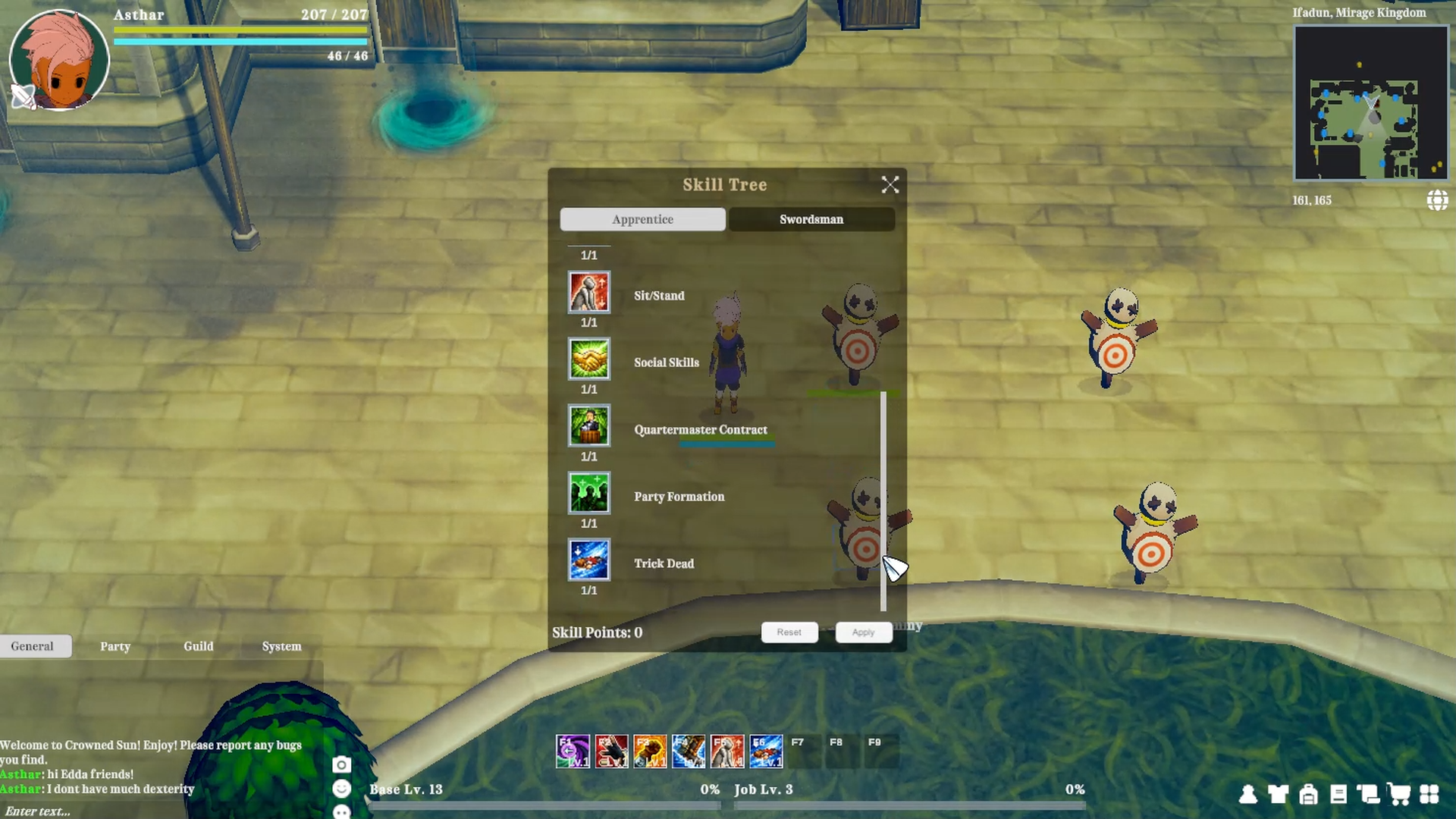 Skill tree interface in Ifadun, Mirage Kingdom